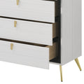 White 5 Drawer Chest With Pull Handles White Bedroom Contemporary Wood Metal