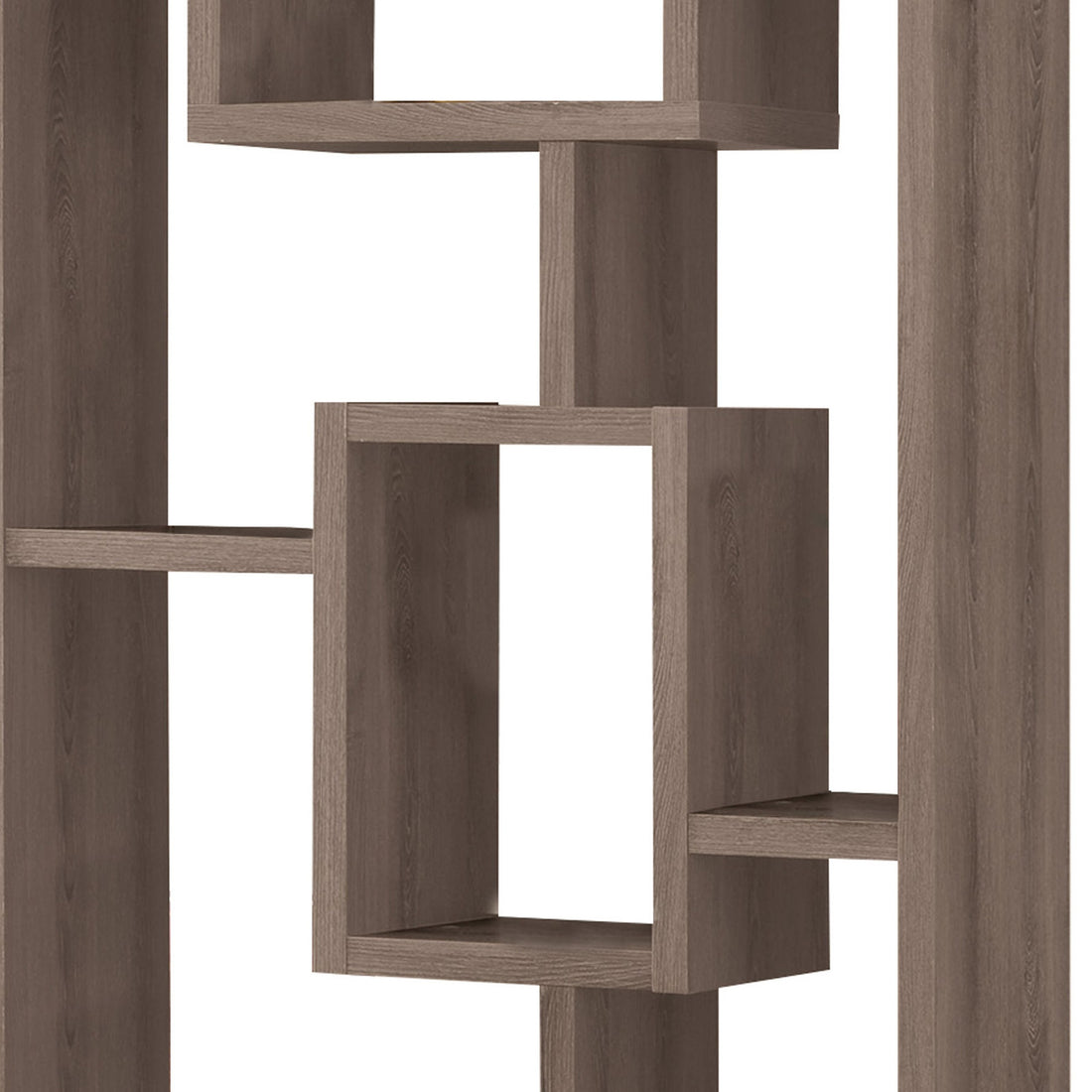 Splendid Geometric Cubed Rectangular Bookcase, Gray Gray Wood