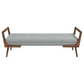 Cora Mid Century Modern Gray Bench Grey Velvet