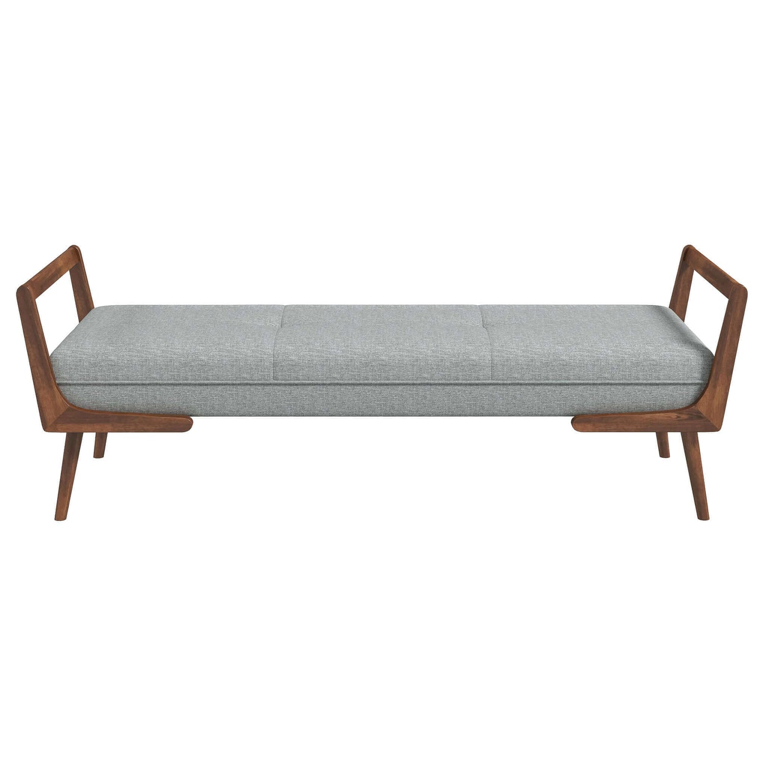 Cora Mid Century Modern Gray Bench Grey Velvet