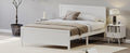 Wood Platform Bed Frame With Headboard, Mattress Foundation With Wood Slat Support, No Box Spring Needed, King Size, White Box Spring Not Required King White Wood Solid Wood Mdf