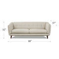 Solana Leather Sofa Beige Down Filling Genuine Leather 3 Seat