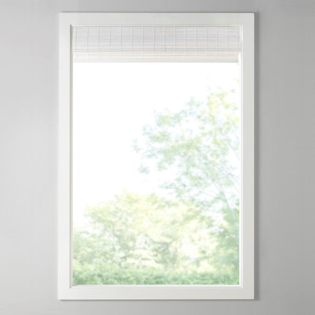 Bamboo Light Filtering Roman Shade 64"L White Bamboo