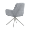 Fabric Upholstered Swivel Dining Arm Chair, Light Grey Solid Light Grey Arm Chair 1 Chrome,Fabric