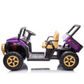 24V Xxxl Kids Ride On Utv W Parents Remote Control,Two Seater,Automatic Tipping Bucket,Rear Wheel Suspension,Slow Start,Portable Handle,Safety Belt,Led Light,Usb,Mp3,Bluetooth,Horn For Kids Aged 3 8. Purple 50 99 Lbs Polypropylene