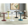 White Round Wooden Side Table White Primary Living Space Round Wood Pedestal