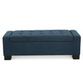 Guernsey Ottoman Navy Blue Fabric