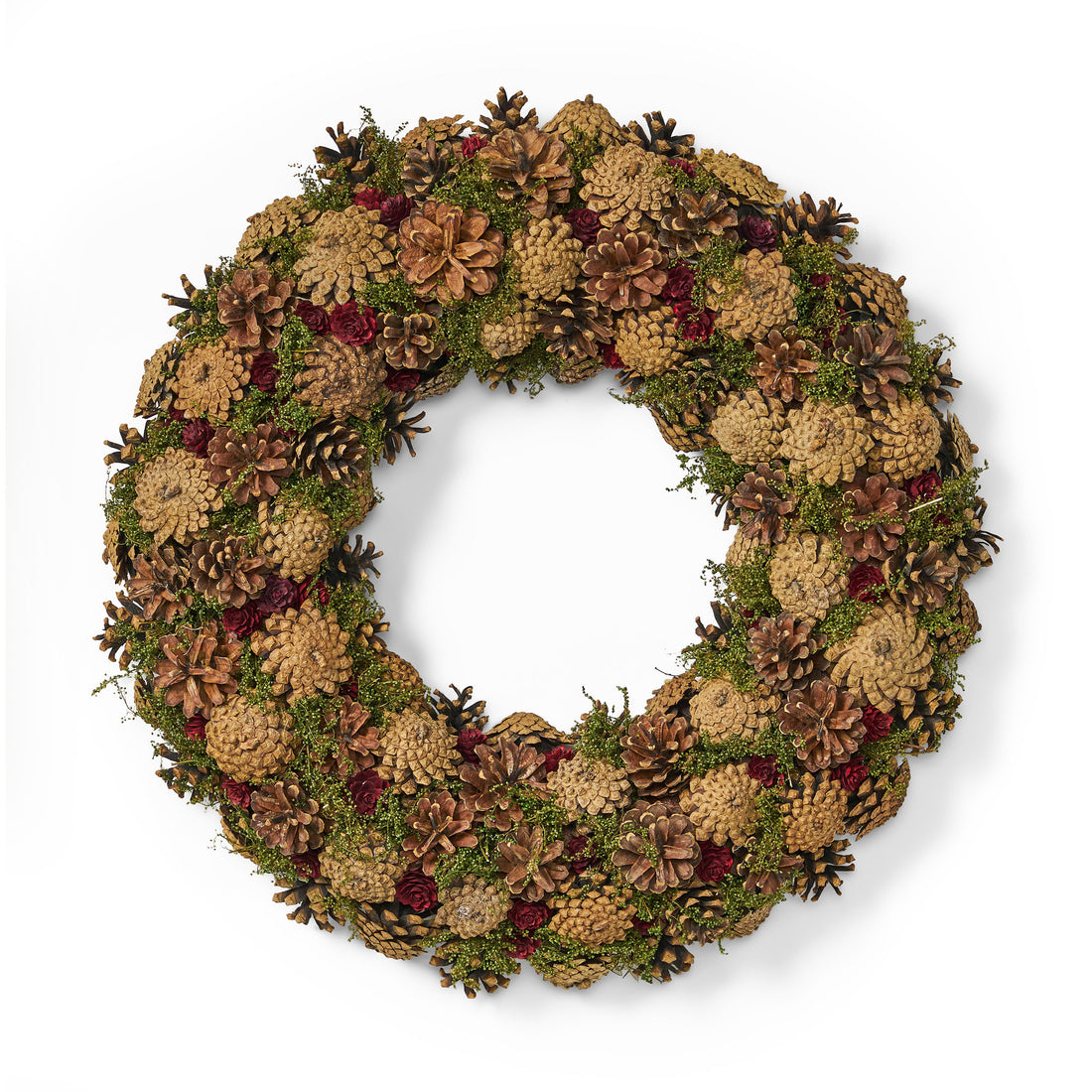 18.'' Pine Cone Wreath Natural Natural Foam