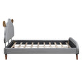 Full Size Upholstered Platform Bed With Sheep Shaped Headboard, Gray Full Gray Plywood