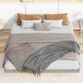 King Size Floating Bed With Led Lights Underneath,Modern King Size Low Profile Platform Bed With Led Lights,Grey King Grey Wood Bedroom American Design Pine Bed Frame Pine