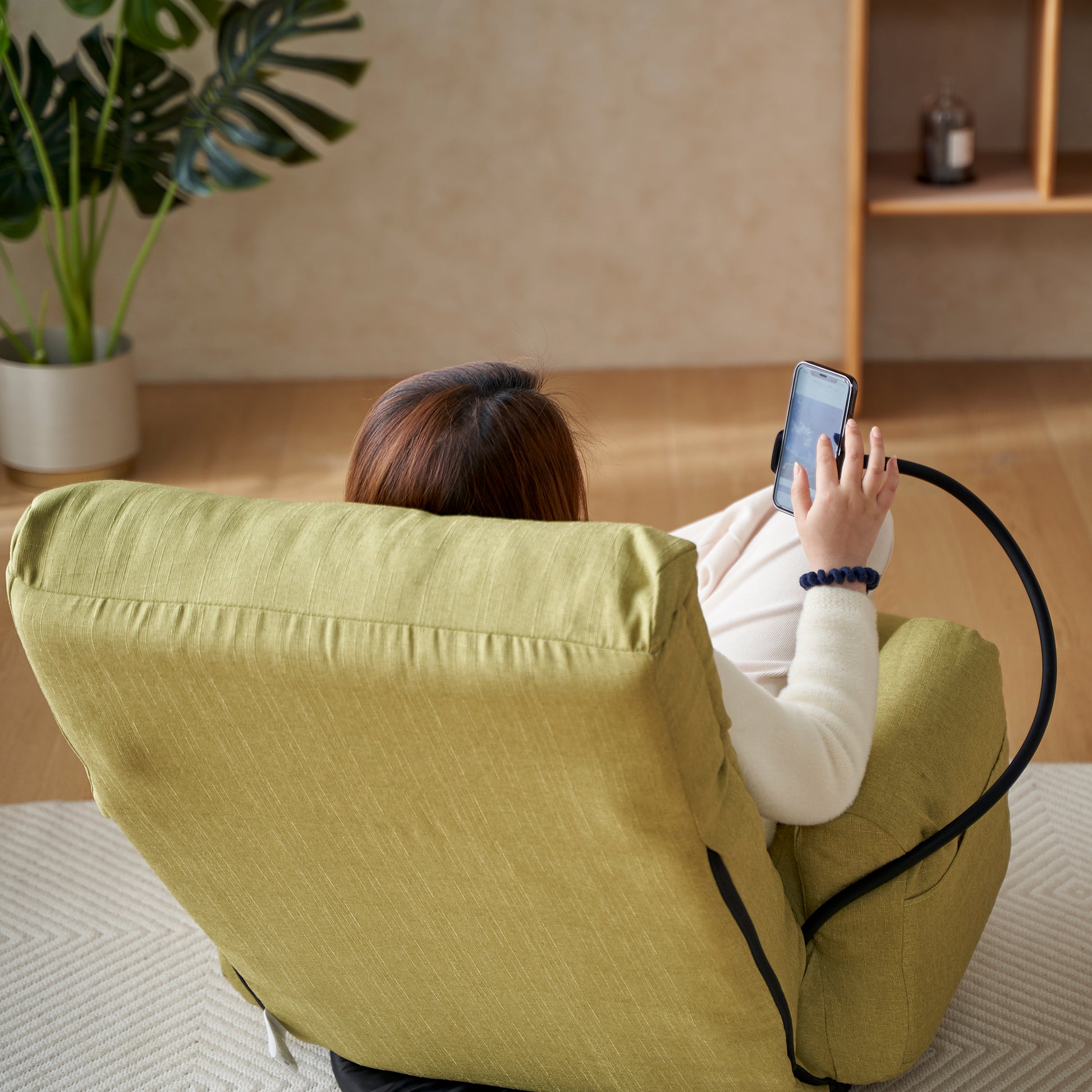 Adjustable Head And Waist, Game Chair, Lounge Chair In The Living Room, 360 Degree Rotatable Sofa Chair,Rotatable Seat Leisure Chair Deck Chair Green Metal Soft Cotton Metal