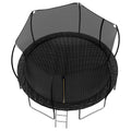 14Ft Trampoline Double Side Color Pad Trampoline For Kids And Adults With Enclosure Net And Ladder,Curved Fence Pole Black Steel Steel
