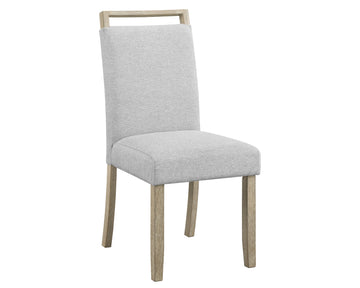 Contemporary Full Back Upholstered Dining Side Chair 2Pc Set Gray Standard Height Dining Room Wooden Furniture Gray Contemporary Side Chair Wood