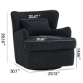 Modern Luxury Velvet Swivel Chair, 360 Swivel Comfort Round Armchair, Single Sofa Chair With Lounge Seat For Bedroom Office Reading Space, Set Of 1 ,Black Black Wood