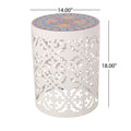 Castana Side Table White Mesh