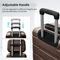 4 Piece Hard Shell Luggage Set,Carry On Suitcase With Spinner Wheels,Family Luggage Set,Brown 12 20 24 28In Brown Abs