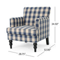 Harrison Tufted Club Chair Blue Fabric