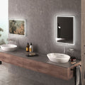 Homcom Dimmable Bathroom Mirror With Led Lights, 3 Colors & Defogging Silver Tempered Glass