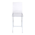 Clear And Chrome Armless Counter Height Chair Set Of 2 Clear Dining Room Contemporary Solid Back Set Of 2 Wood Plastic