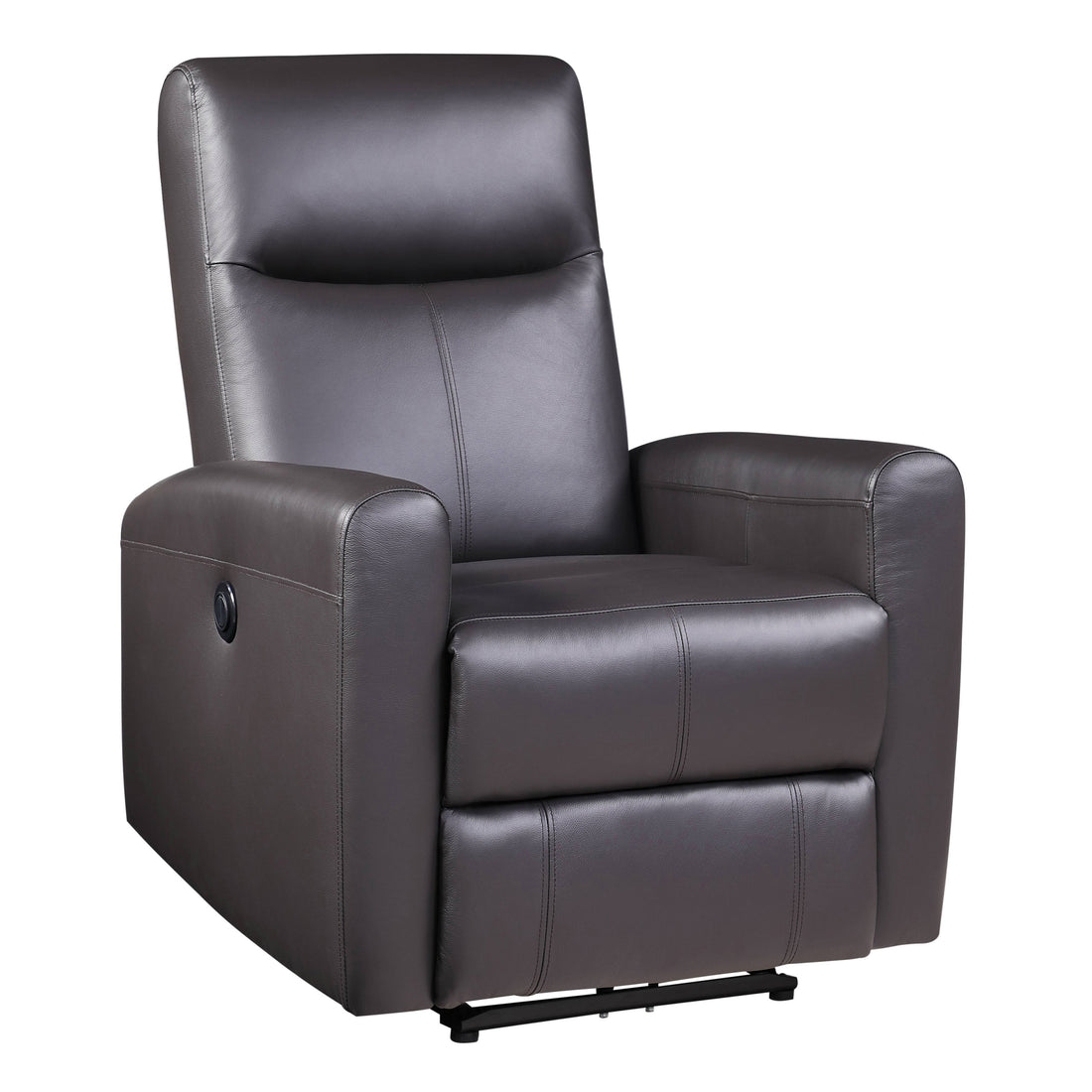 Brown Power Recliner With Square Armrest Brown Primary Living Space Tight Back Contemporary Square Arms Wood Metal