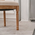 French Country Dining Chairs With Round Back Set Of 2, Upholstered, Solid Wood Legs, Accent Side Chairs For Living Room, Wedding Event Cream Cushion Cream Light Brown Dining Room Round Modern Banquet Chair Rubberwood Cotton Linen Rubber Wood