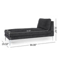 Chaise Lounge Black Fabric 1 Seat