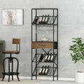 Wine Rack Black Natural Mdf Metal