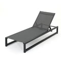 Venice Chaise Lounge Set Of 2 Black Grey Mesh
