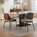 Dining Chairs Set Of 2 Mid Century Modern Retro Faux Leather Chair With Walnut Bentwood Back Upholstered Seat Metal Legs Adjustable Foot For Kitchen Dining Room Chairs Gray Pu Gray Pu Dining Room Classic Set Of 2 Foam Pu Leather