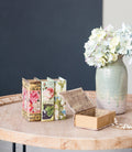 Set Of 4 Book Boxes With Birds, Flowers, And Handwriting Design, 5.5X4X2