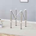 Simple Silver Stainless Steel Folding Table Frame Multifunctional, Space Saving.Folding Table Frame,Silver Stainless Steel Material,Only Table Leg.5.5*5.5*28.7 26.3*26.3*28.7 Inch. Silver Metal