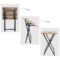 No Assembly Required Tv Trays For Eating Set Of 4 With Stand,Folding Snack Tray Table Set,Folding Tv Dining Tables For Small Space Rustic Brown Particle Board