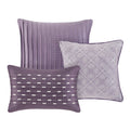 7 Piece Jaquard Comforter Set Purple Cal King California King Purple Polyester