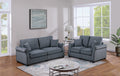 Classic Living Room 2Pc Sofa Set Dark Gray Corduroy Sofa Loveseat W Pillows Square Arms Plush Couch Dark Gray Primary Living Space Cushion Back Classic,Contemporary,Modern Rubberwood Rolled Arms Corduroy 4 Seat