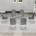 Large Modern Minimalist Rectangular Glass Dining Table For 6 8 With 0.39