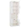 2 Doors Bookshelf With Usb Port 3 Adjustable And 3 Fixed Shelves Bookcase Side Cabinet Storage Shelves In White Old Sku:Wf311493Aac White Solid Wood Mdf