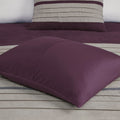 7 Pc Pieced Faux Suede Comforter Set Purple Cal King California King Purple Polyester