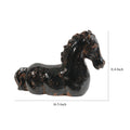 17 Inch Ceramic Accent D Cor, Horse Statue, Black And Brown Black Brown Ceramic