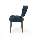 Kd Tufted Chair Wthr Set Of 2 Navy Blue Fabric