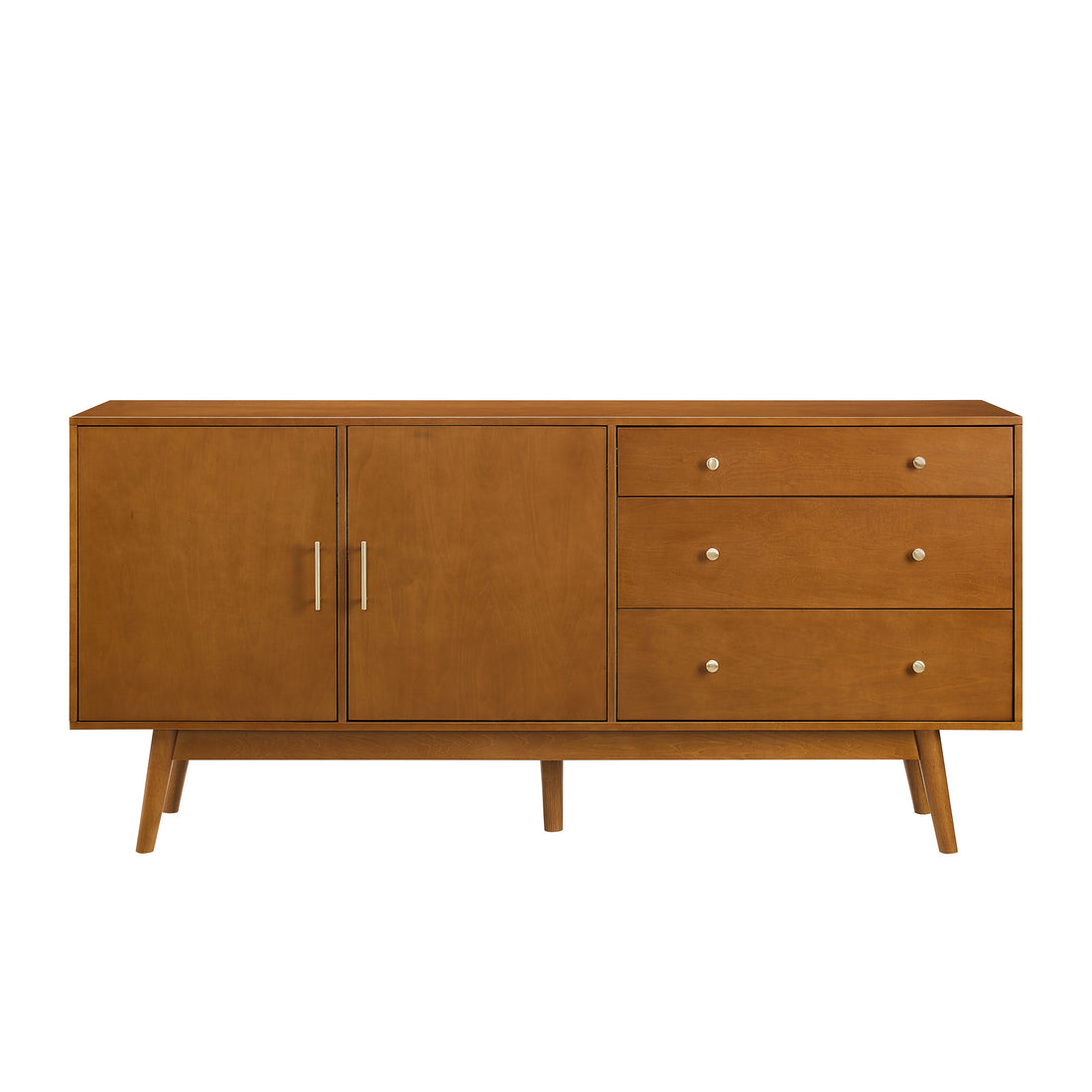 Mid Century Modern Minimalist 2 Door Sideboard Acorn Brown Mdf