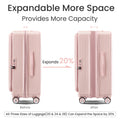 Luggage Sets 3 Piece 20 24 28 , Expandable Carry On Luggage With Tsa Lock Airline Approved, 100% Pc Hard Shell And Lightweight Suitcase With Front Pocket And Spinner Wheels Pink Pc