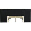 Full Size Upholstered Platform Bed With Big Headboard, Bedroom Furniture, Velvet, Beige Full Beige Plywood