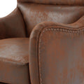 Hi Back Studded Chair,Arm Chair,Living Room, Study And Bedroom Brown Polyester