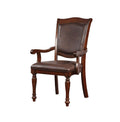 Luxurious Traditional Dining Chairs Brown Cherry Solid Wood Espressoseat Set Of 2Pc Arm Chairs Turned Legs Kitchen Dining Room Cherry,Espresso Brown Dining Room Traditional Dining Chairs Solid Back Solid Wood