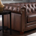 Stanwood Leather Loveseat Caramel Down Filling Genuine Leather