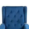 Coolmore Wood Frame Armchair, Modern Accent Chair Lounge Chair With Sturdy Wood Legs For Living Room Bedroom Navy Navy Foam Velvet