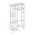 Modern Metal And Wood Hall Tree With Hanging Storage Grey Wash Gray Wash Mdf Mdf