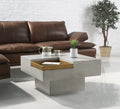 Weathered Grey Coffee Table With Square Top And Pedestal Base Grey Primary Living Space Contemporary Square Cement Pedestal