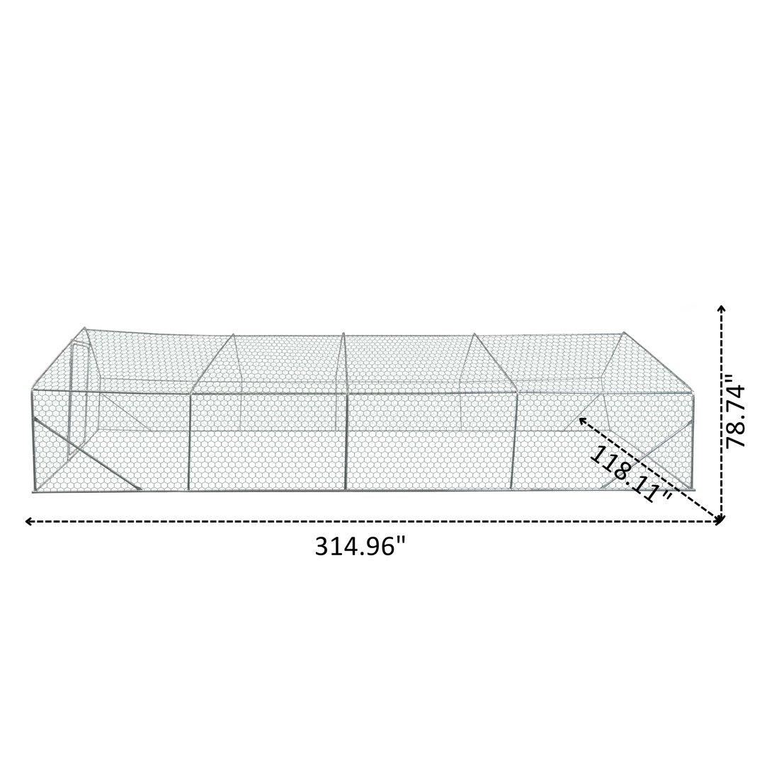 Xpt036 Outdoor Chicken Coop Metal Big Space 26*10*6Ft Silver Grey Metal