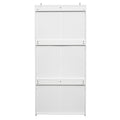 2 Door Wardrobe With 3 Drawers High Wardrobe Armoire With 2 Rattan Door For Living Room, Bedroom Organizer White Particle Board Mdf